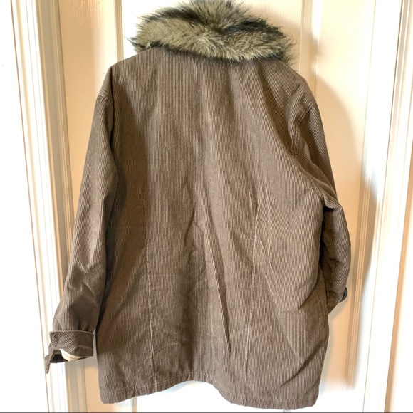 WOOLRICH Corduroy Faux Fur Trimmed Oversized Parka/Barn Coat—SZ. Large - Picture 10 of 17